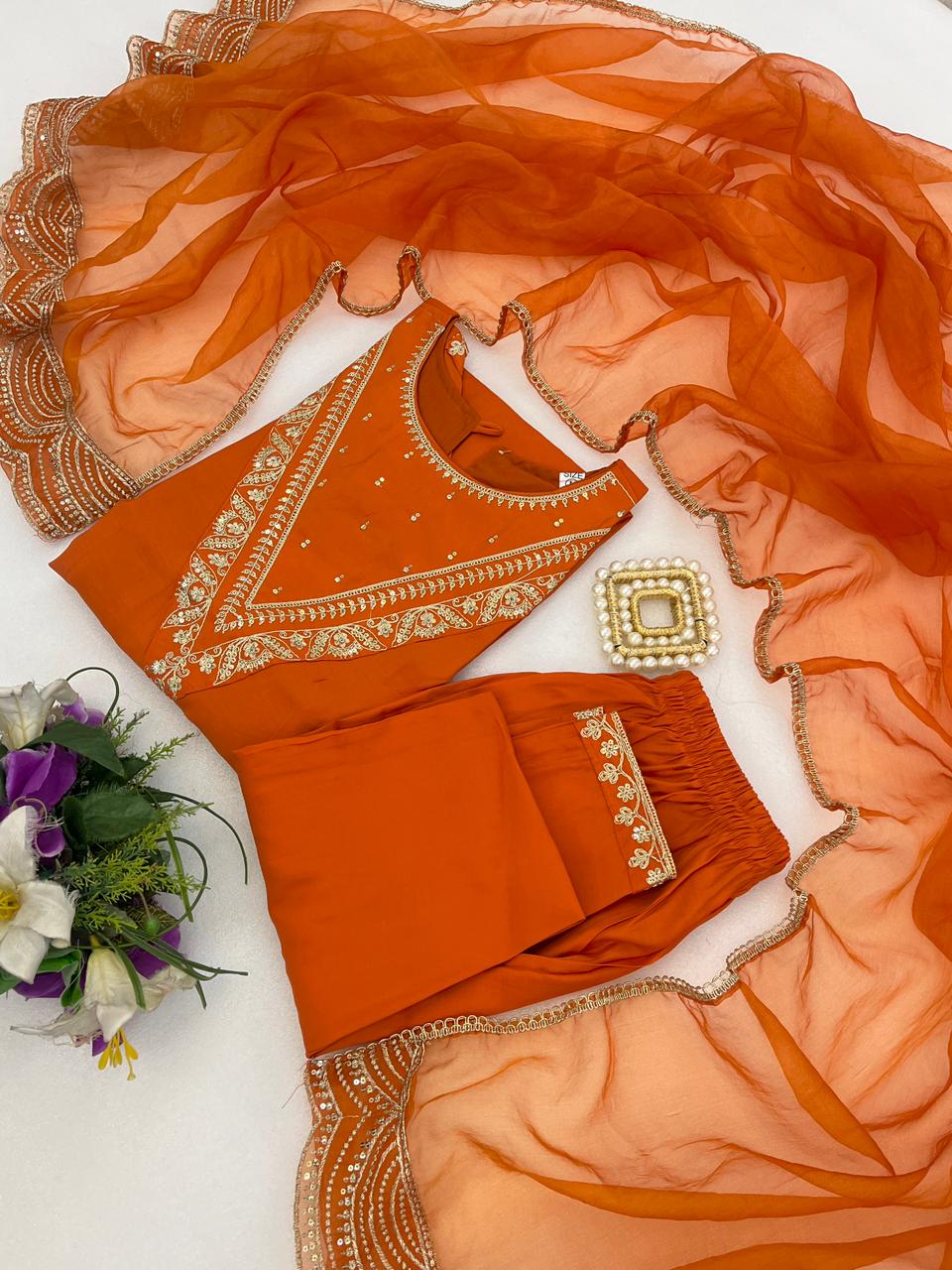 Roman Fabric Suit Set Coral